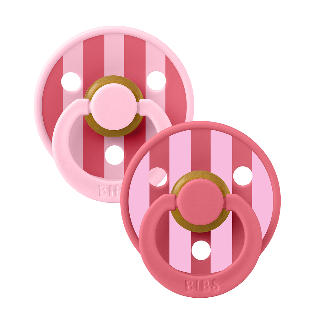 STUDIO Colour Pacifiers 2 Pack Block - Baby Pink Coral mix