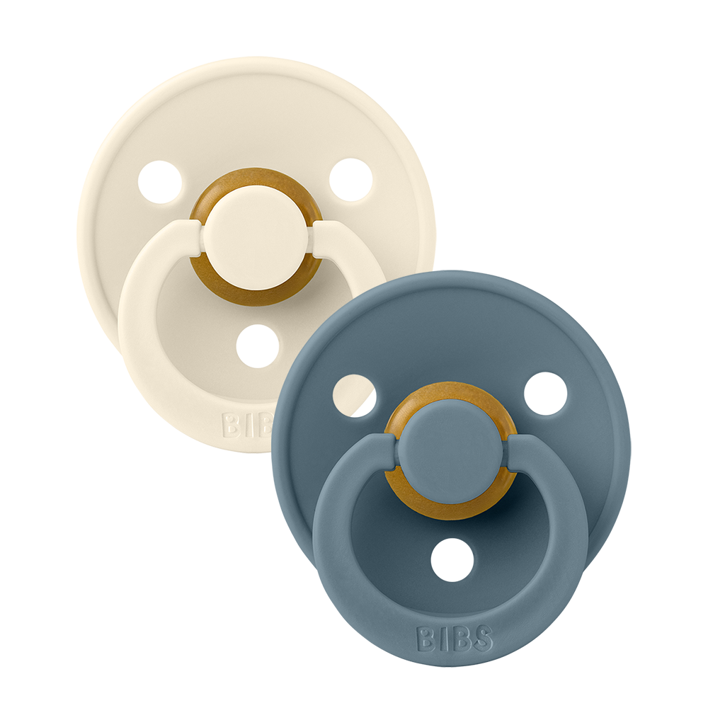 Colour Pacifiers 2 Pack - Ivory/Petrol
