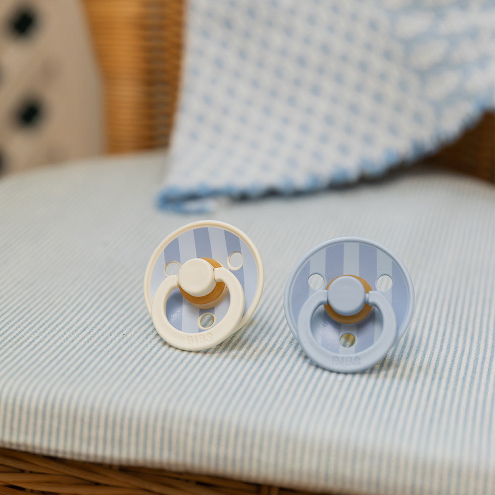 STUDIO Colour Pacifiers 2 Pack Block - Baby Blue Dusty Blue mix
