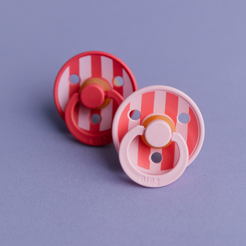 STUDIO Colour Pacifiers 2 Pack Block - Baby Pink Coral mix
