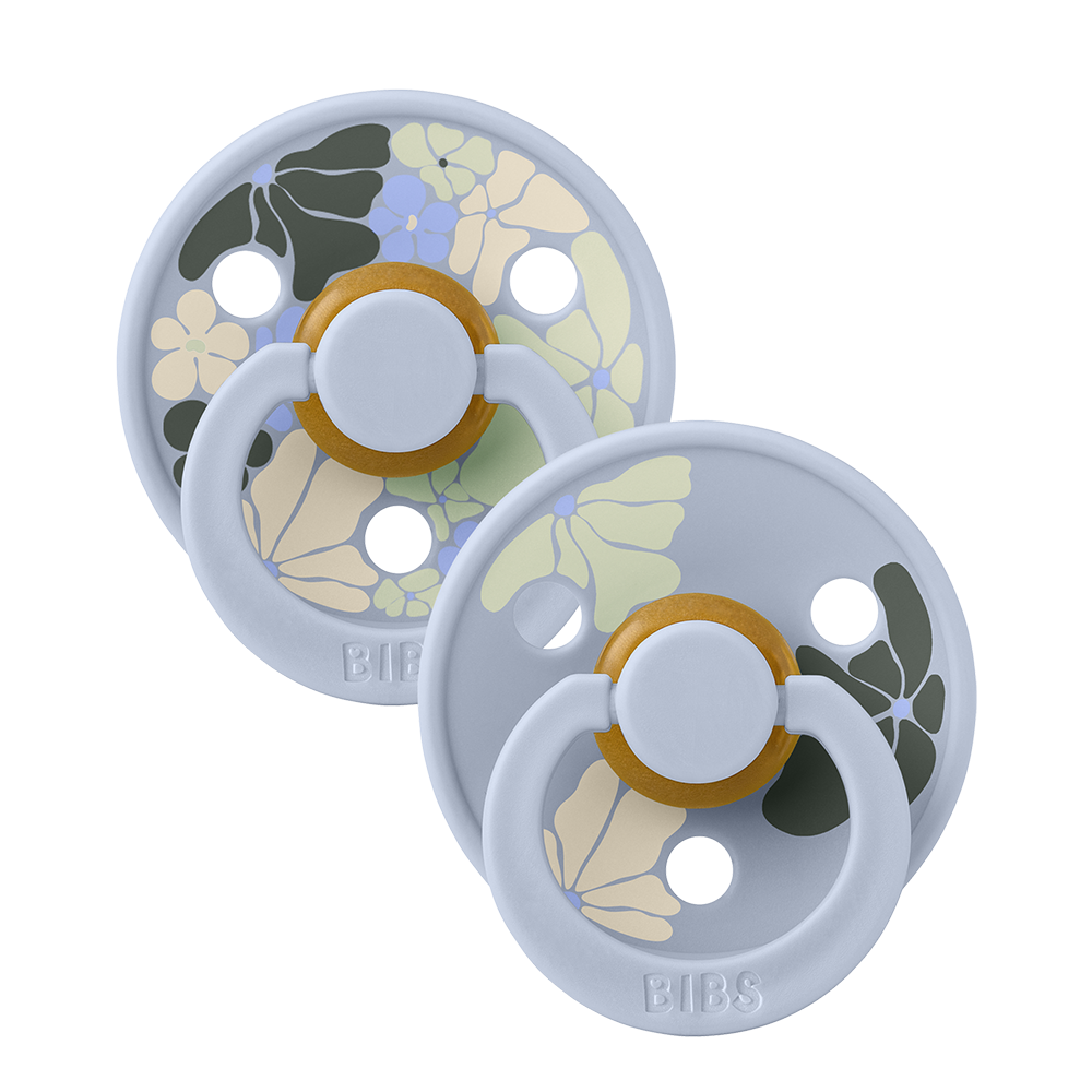 STUDIO Colour Pacifiers 2 Pack Morning Bloom - Dusty Blue Mix
