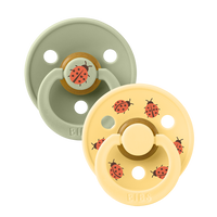 STUDIO Colour Pacifiers 2 Pack Ladybug - Sage/Pale Butter - Bibsworld store US