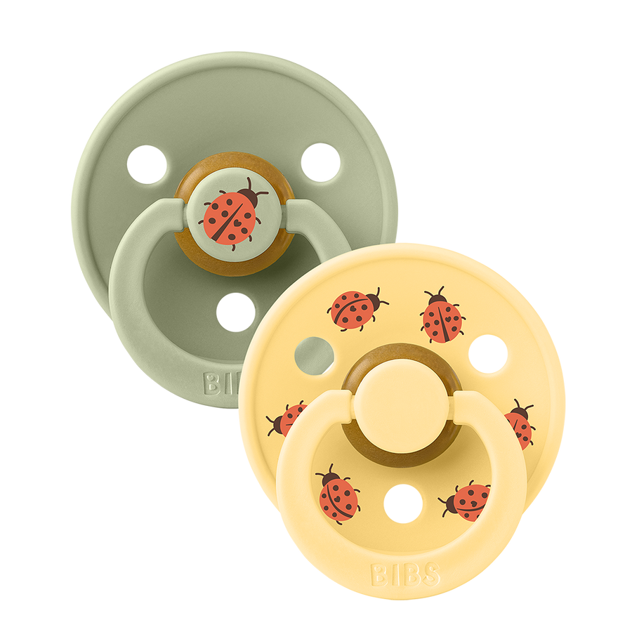 STUDIO Colour Pacifiers 2 Pack Ladybug - Sage/Pale Butter