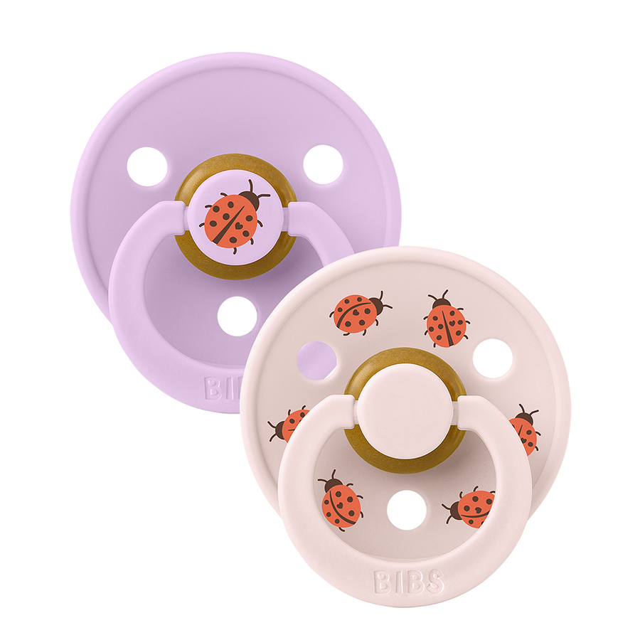 STUDIO Colour Pacifiers 2 Pack Ladybug - Violet Sky/Petal