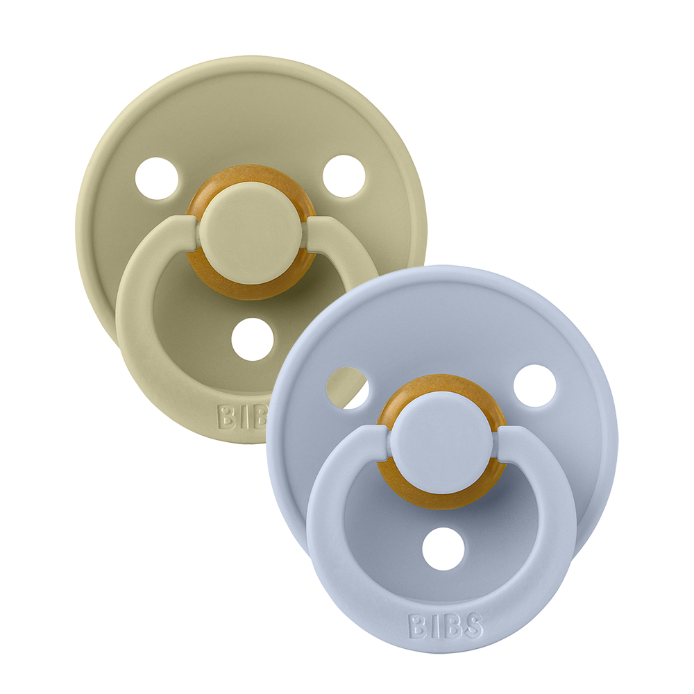 Colour Pacifiers 2 Pack - Khaki/Dusty Blue