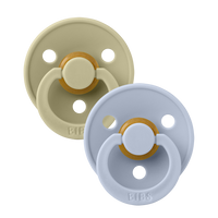 Colour Pacifiers 2 Pack - Khaki/Dusty Blue - Bibsworld store US