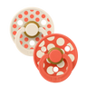 STUDIO Colour Pacifiers 2 Pack Polka - Ivory/Tango