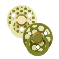 STUDIO Colour Pacifiers 2 Pack Polka - Luna/Wasabi