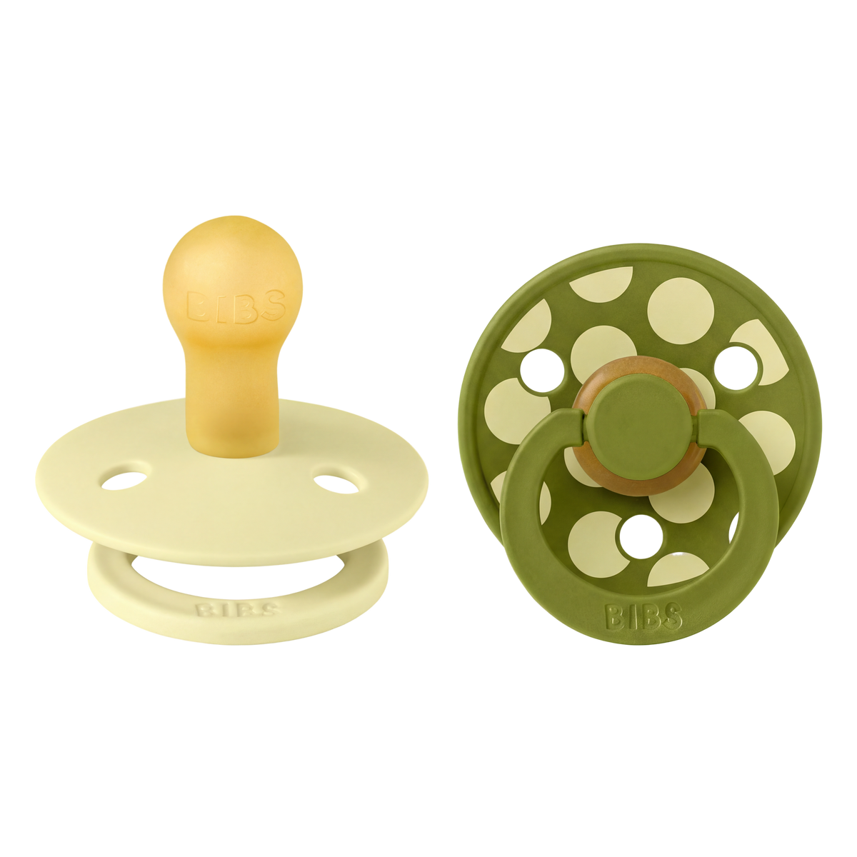 STUDIO Colour Pacifiers 2 Pack Polka - Luna/Wasabi