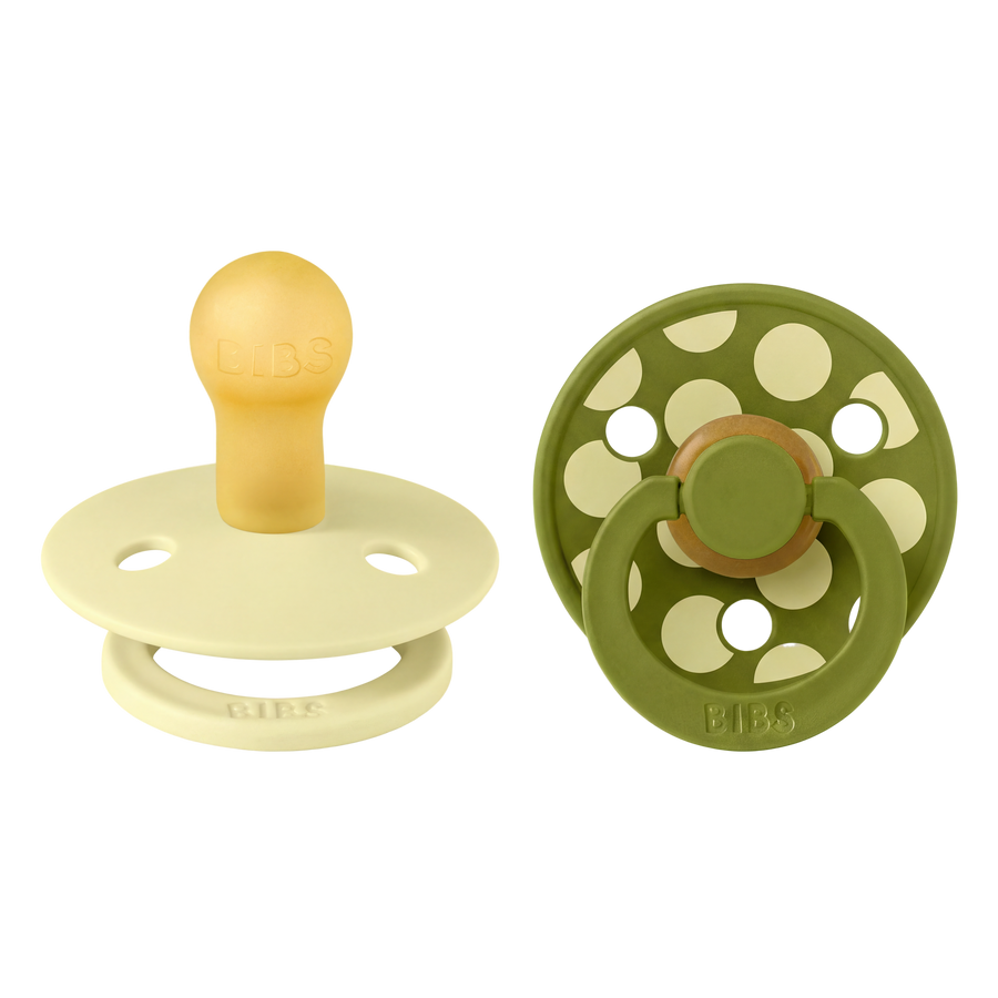 STUDIO Colour Pacifiers 2 Pack Polka - Luna/Wasabi