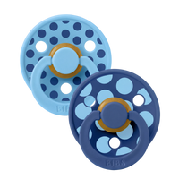 STUDIO Colour Pacifiers 2 Pack Polka - Breeze/Cornflower - BIBS