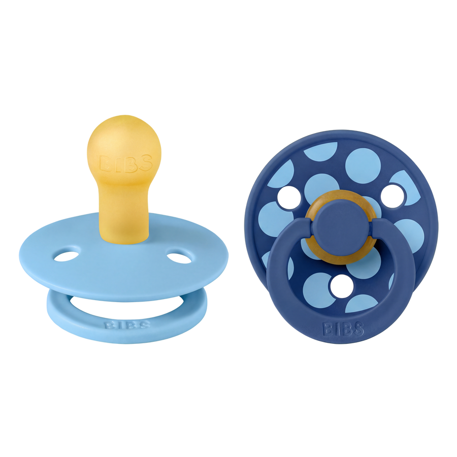 STUDIO Colour Pacifiers 2 Pack Polka - Breeze/Cornflower