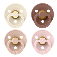 Colour Pacifiers 4 Pack - Ivory/Blush/Woodchuck/Blossom - Bibsworld store US