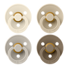 Colour Pacifiers 4 Pack - Ivory/Sand/Vanilla/Dark Oak - Bibsworld store US