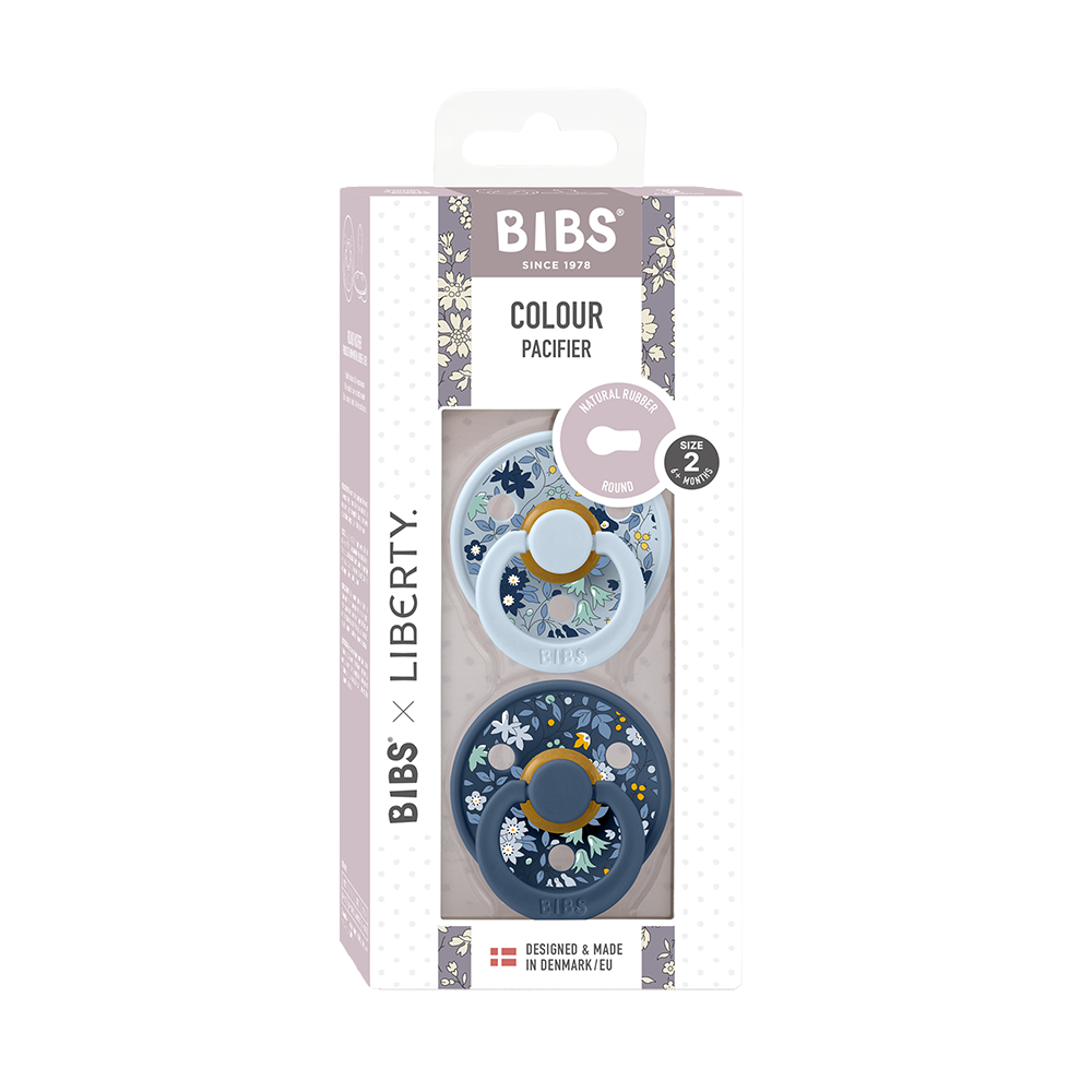 BIBS x LIBERTY Colour 2 Pack Chamomile Lawn - Baby Blue Mix