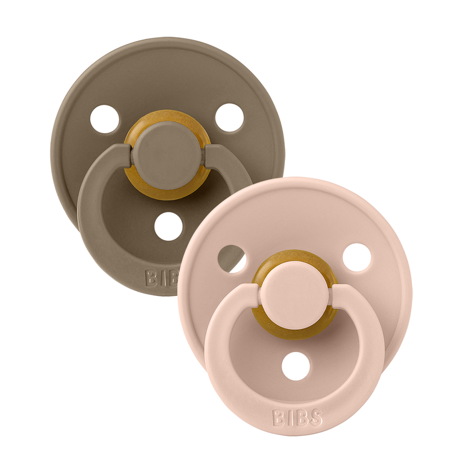 Colour Pacifiers 2 Pack - Dark Oak/Blush