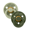 Colour Pacifiers Holiday Leaf 2 Pack - Sage/Hunter Green - Bibsworld store US