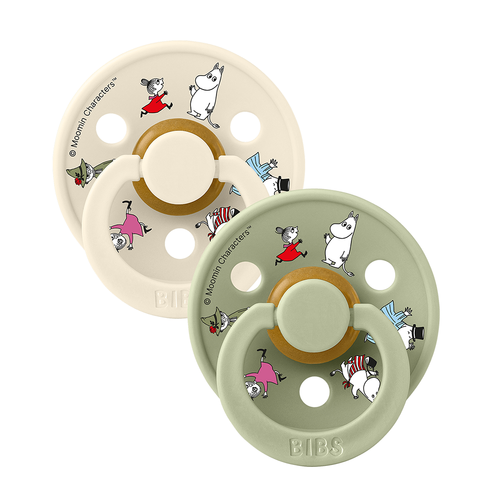 BIBS x Moomin Colour Pacifiers 2 pack Friends - Ivory mix