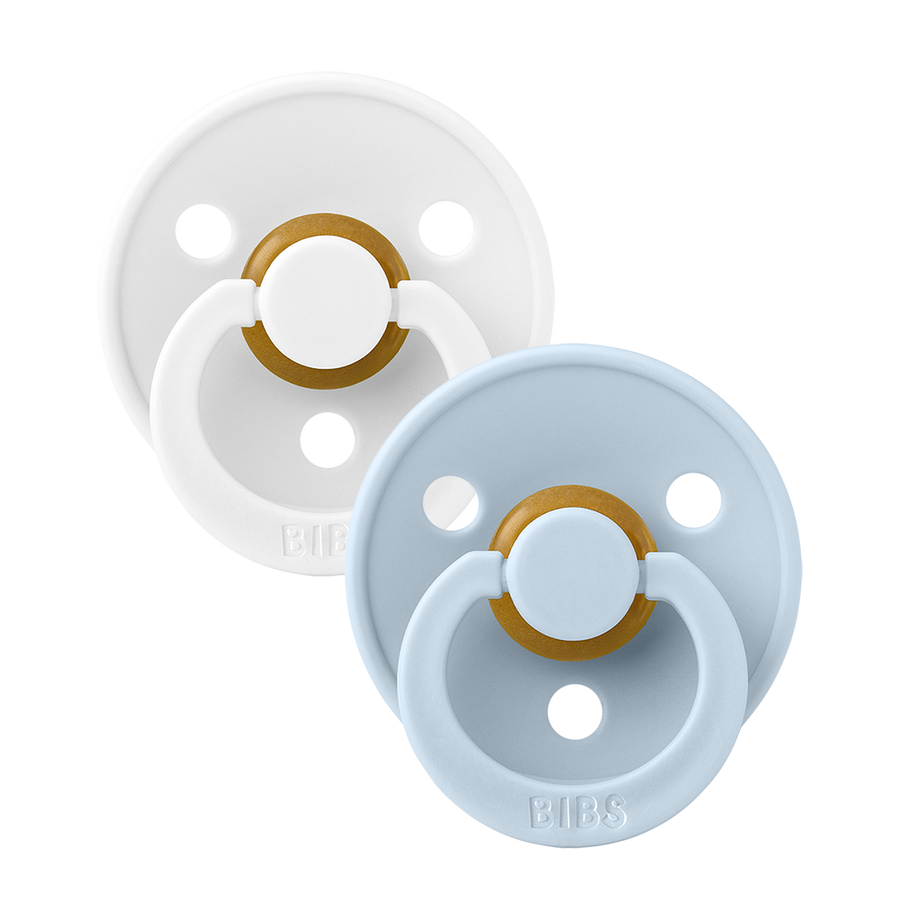 Colour Pacifiers 2 Pack - White/Baby Blue