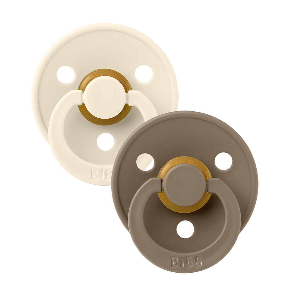 Colour Pacifiers 2 Pack - Ivory/Dark Oak