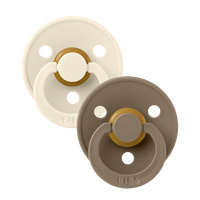 Colour Pacifiers 2 Pack - Ivory/Dark Oak - Bibsworld store US