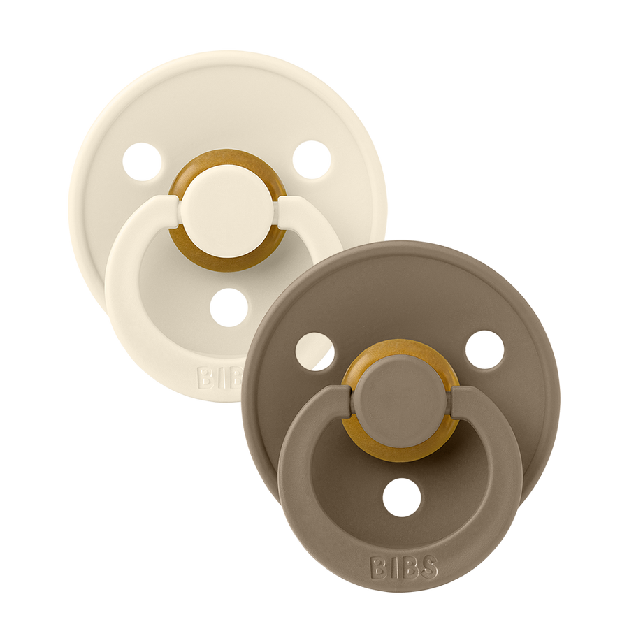 Colour Pacifiers 2 Pack - Ivory/Dark Oak