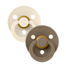 Colour Pacifiers 2 Pack - Ivory/Dark Oak - Bibsworld store US