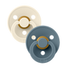 Colour Pacifiers 2 Pack - Ivory/Petrol - Bibsworld store US