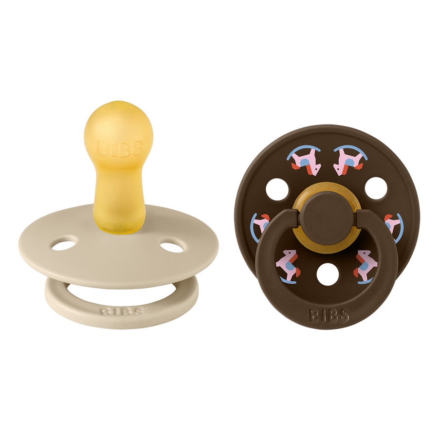 Colour Holiday Horse Pacifiers 2 Pack -  Vanilla/Mocha