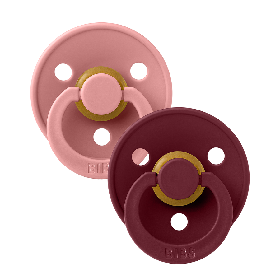 Colour Pacifiers 2 Pack - Dusty Pink/Elderberry