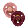 Colour Pacifiers 2 Pack - Dusty Pink/Elderberry - Bibsworld store US