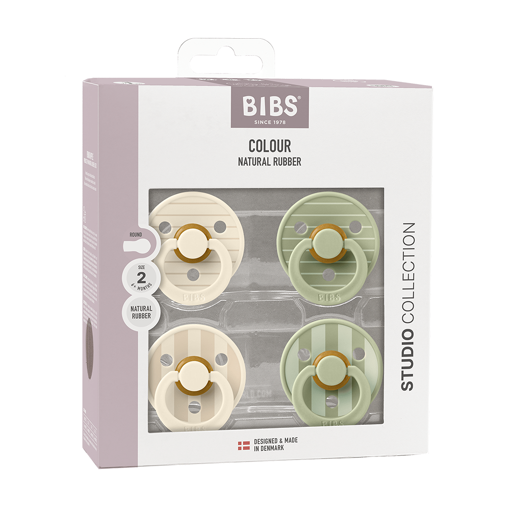 STUDIO Colour Pacifiers 4 Pack - Pin Ivory Vanilla Mix/Pin Sage Mix