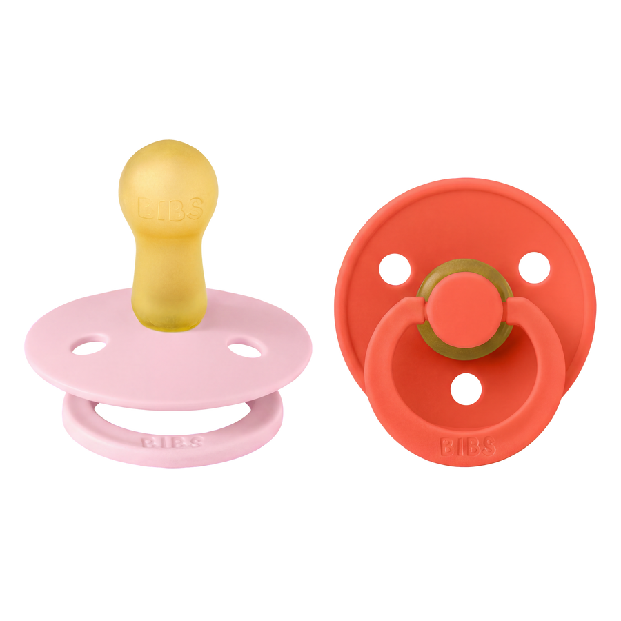 Colour Pacifiers 2 Pack - Baby Pink/Tango