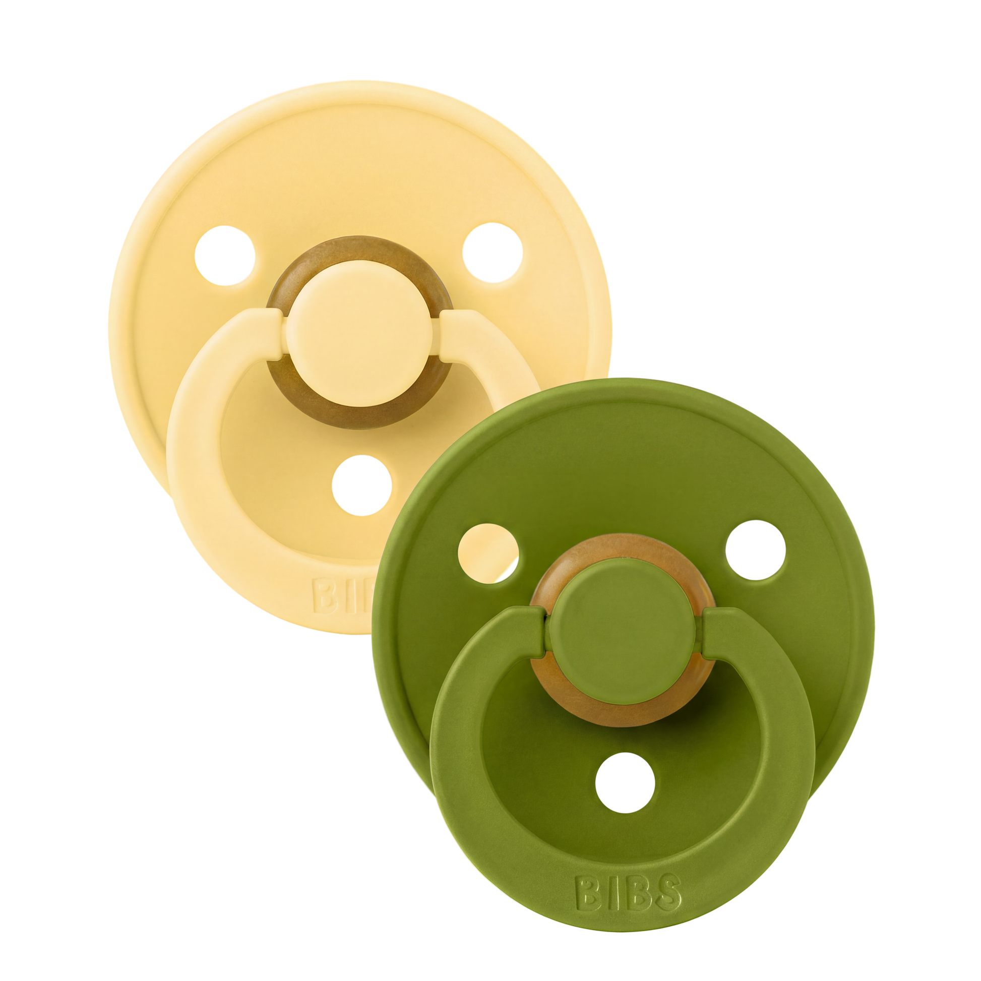 Colour Pacifiers 2 Pack - Pale Butter/Wasabi