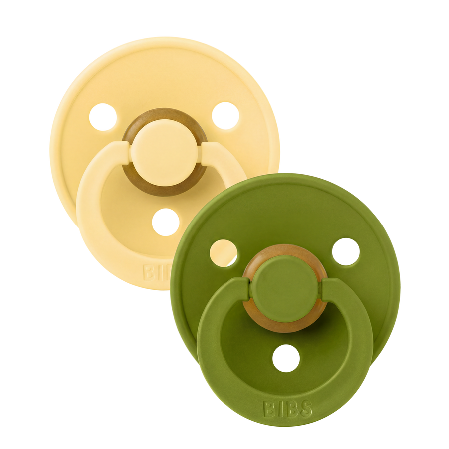 Colour Pacifiers 2 Pack - Pale Butter/Wasabi