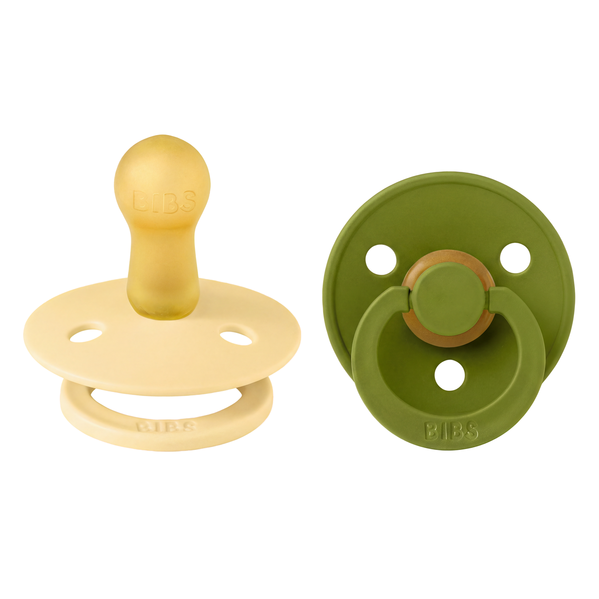 Colour Pacifiers 2 Pack - Pale Butter/Wasabi