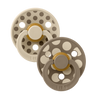 STUDIO Colour Pacifiers 2 Pack Polka - Vanilla/Dark Oak
