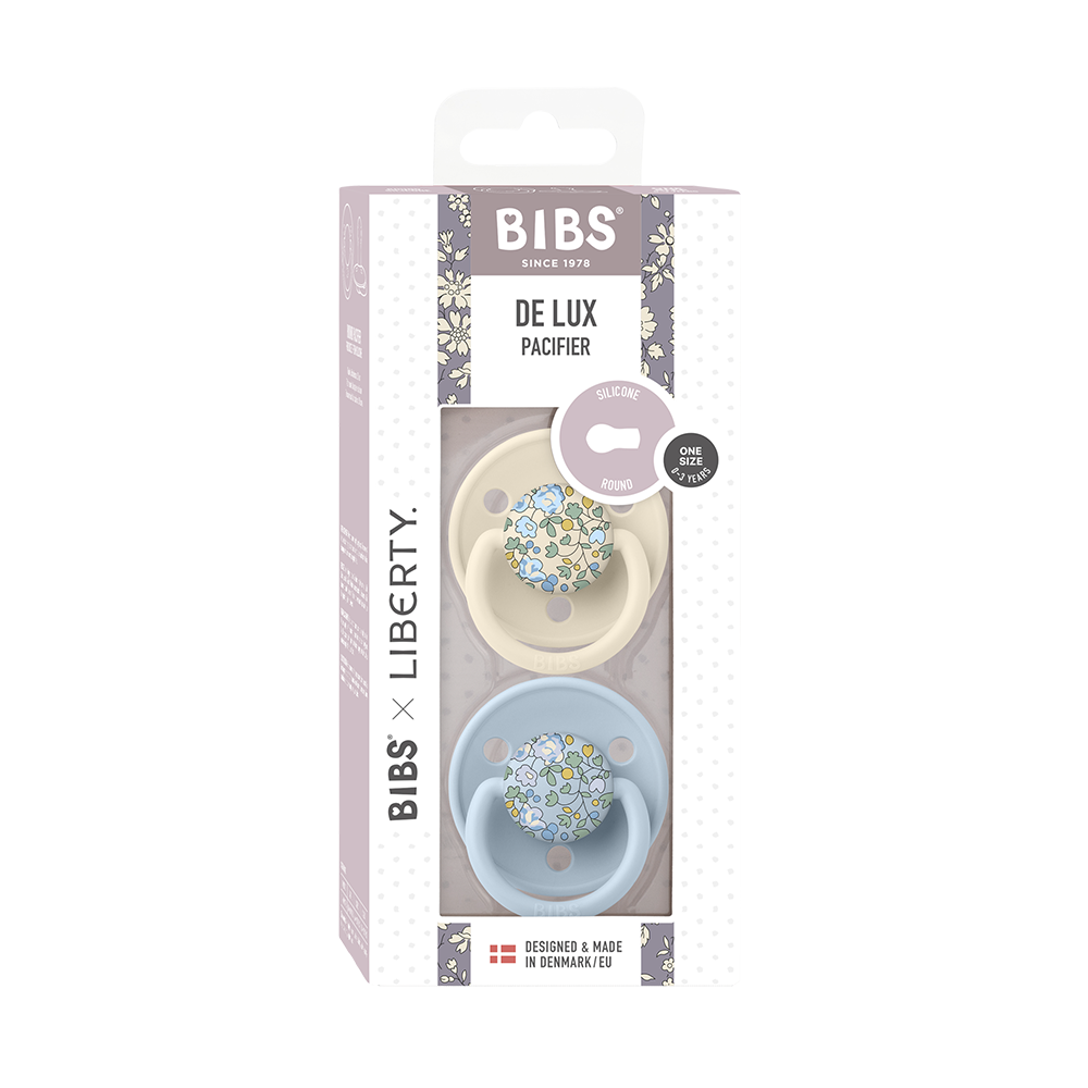 BIBS x LIBERTY De Lux 2 Pack Eloise - Baby Blue Mix