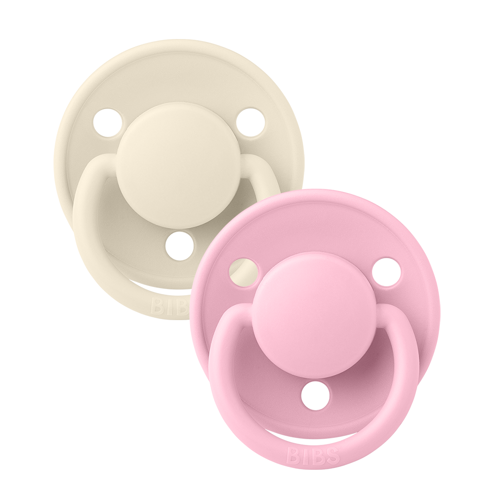 De Lux Pacifiers 2 Pack - Ivory/Baby Pink