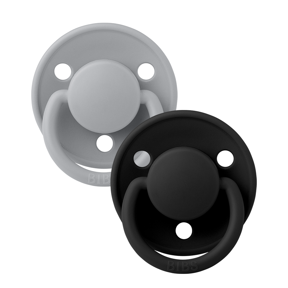 De Lux Pacifiers 2 Pack - Cloud/Black