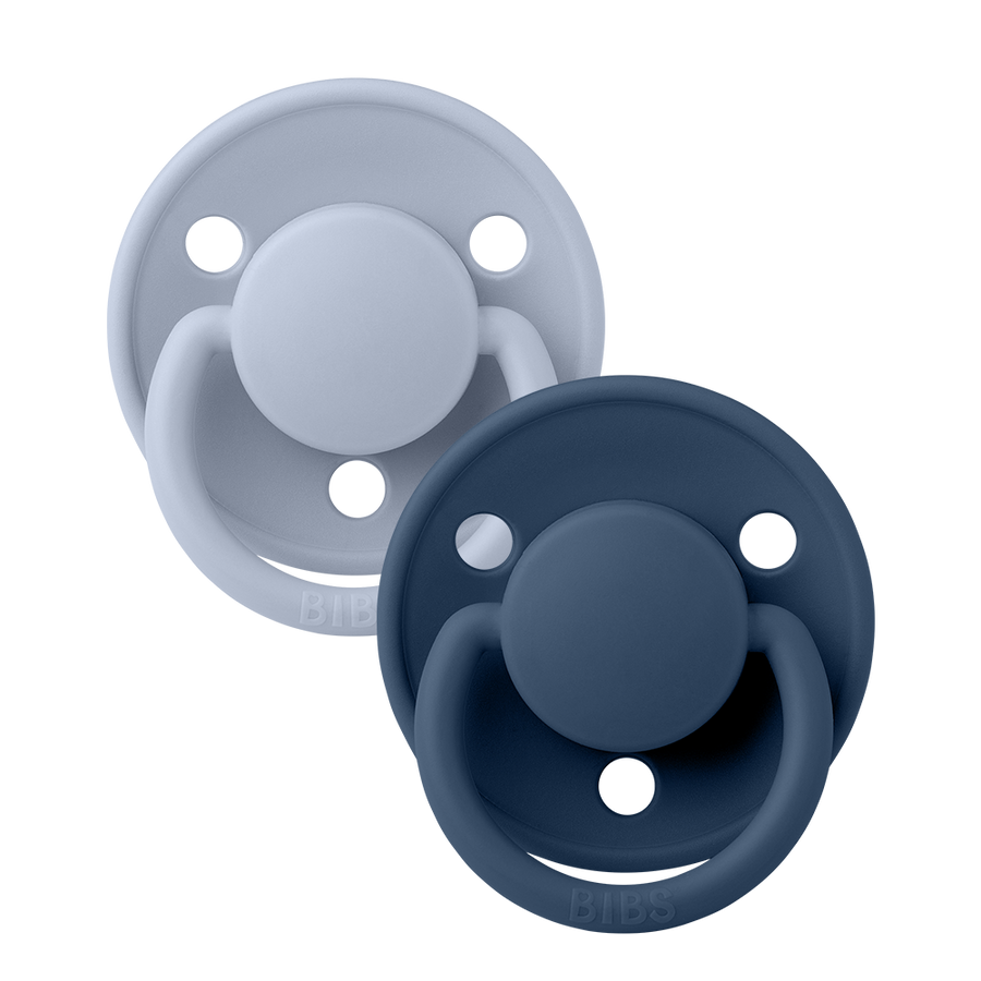 De Lux Pacifiers 2 Pack - Dusty Blue/Steel Blue