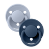 De Lux Pacifiers 2 Pack - Dusty Blue/Steel Blue - Bibsworld store US