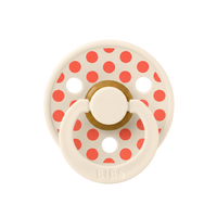 STUDIO Colour Pacifier Polka - Ivory/Tango