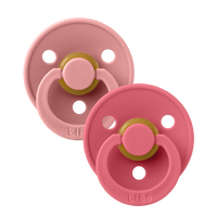 Colour Pacifiers 2 Pack - Dusty Pink/Coral - Bibsworld store US