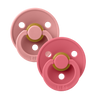 Colour Pacifiers 2 Pack - Dusty Pink/Coral - Bibsworld store US