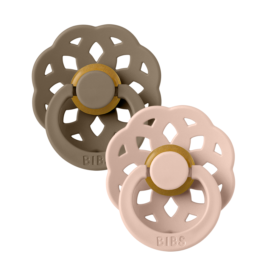 Boheme Pacifiers 2 Pack - Dark Oak/Blush
