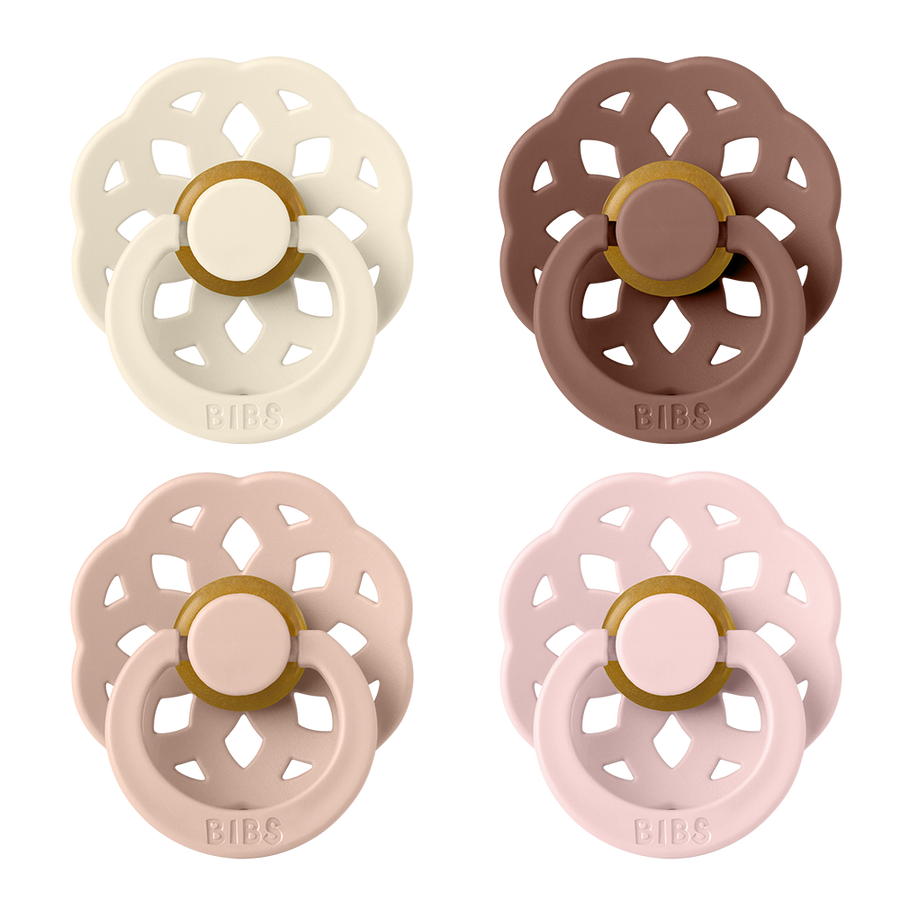 Boheme Pacifiers 4 Pack - Ivory/Blush/Woodchuck/Blossom