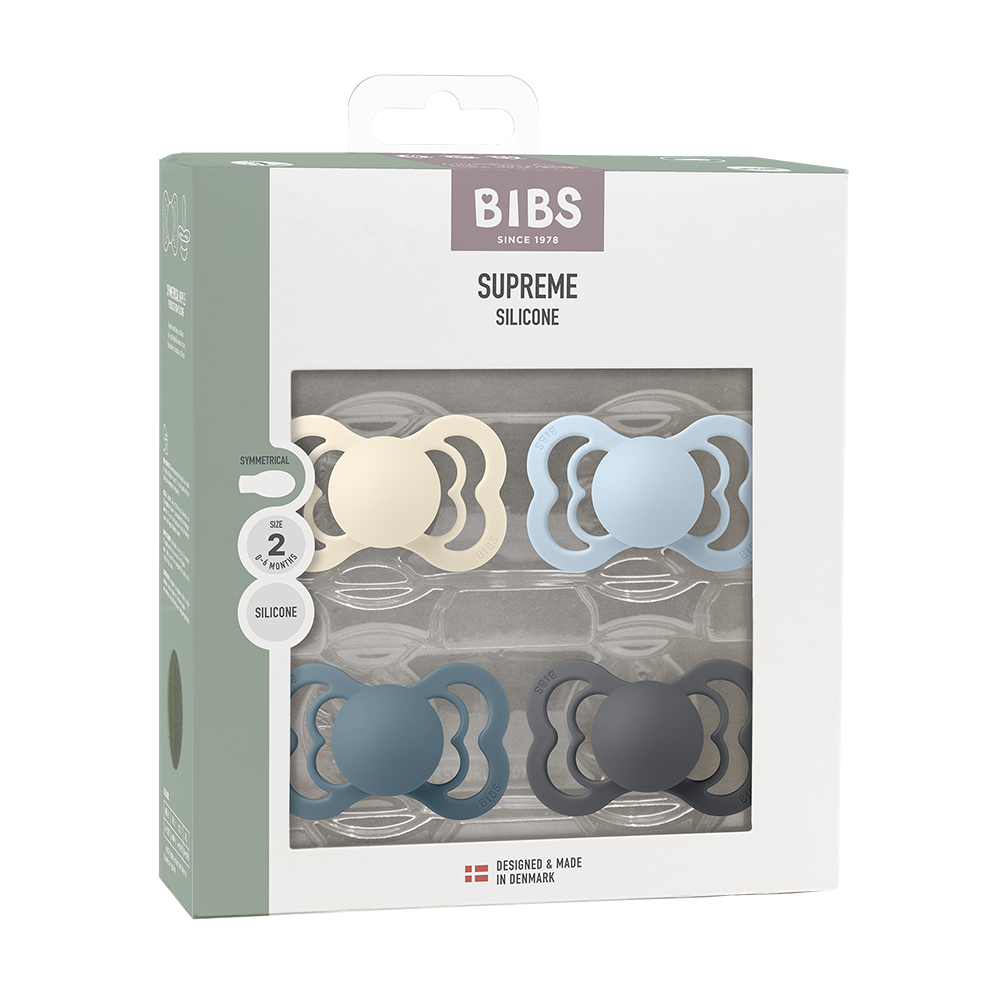 Supreme Pacifiers 4 Pack - Ivory/Baby Blue/Petrol/Iron