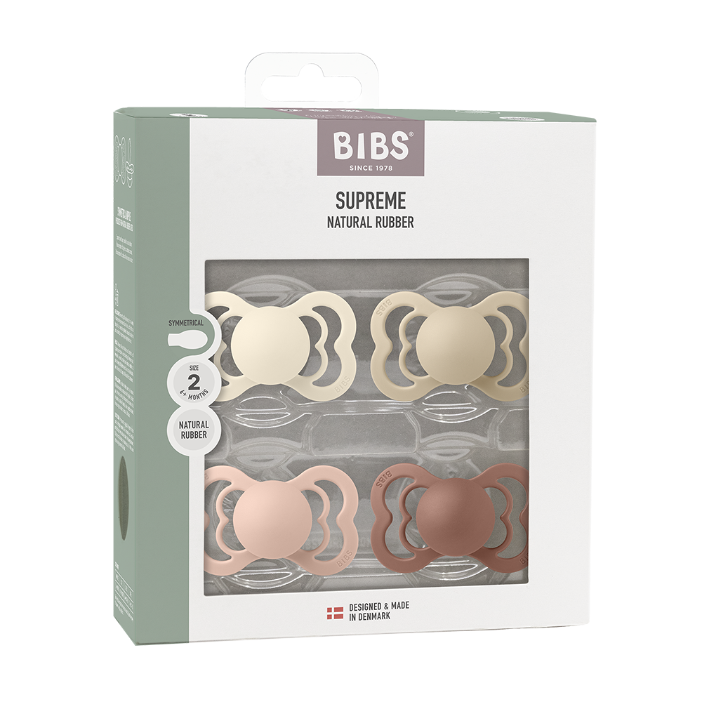 Supreme Pacifiers 4 Pack - Ivory/Vanilla/Blush/Woodchuck