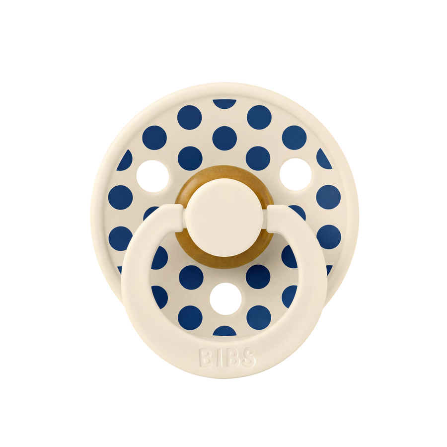 STUDIO Colour Pacifier Polka - Ivory/Deep Space